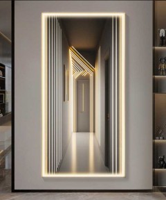 Gold Frame Unique 3D Motion Printed Wall Panel With Side Lighting